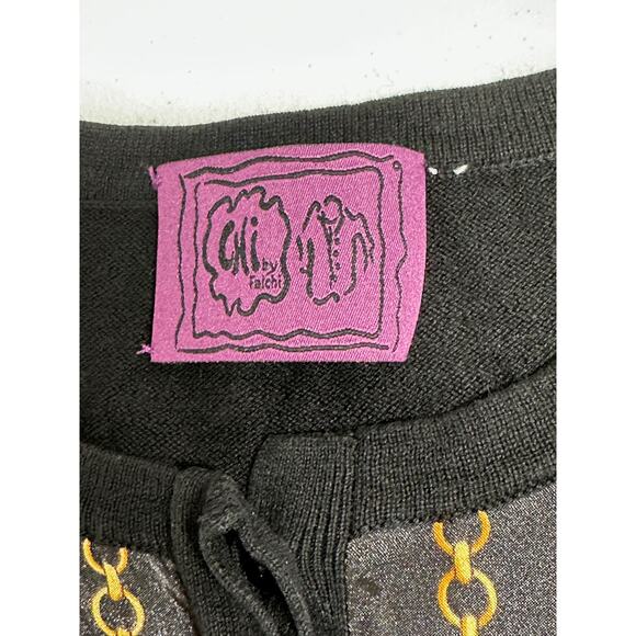 Chi by Falchi Sweater Womens Medium Silk Cashmere Knit Cardigan Quiet Luxury - Picture 6 of 12